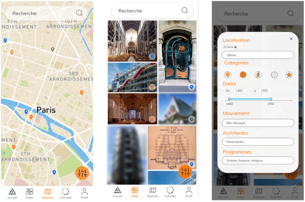 Aperçu de la version brouillon de l'application